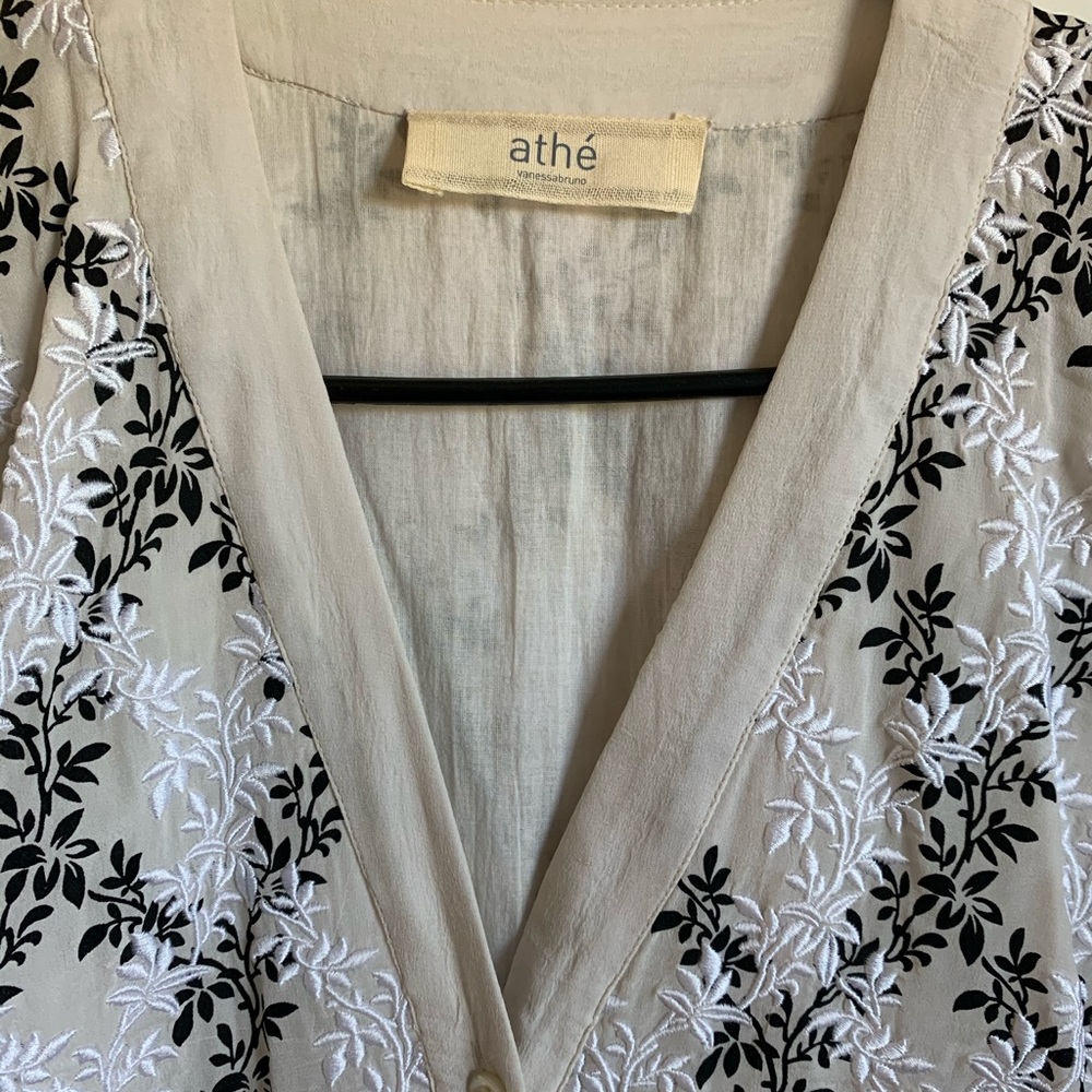 Silk embroidered romper